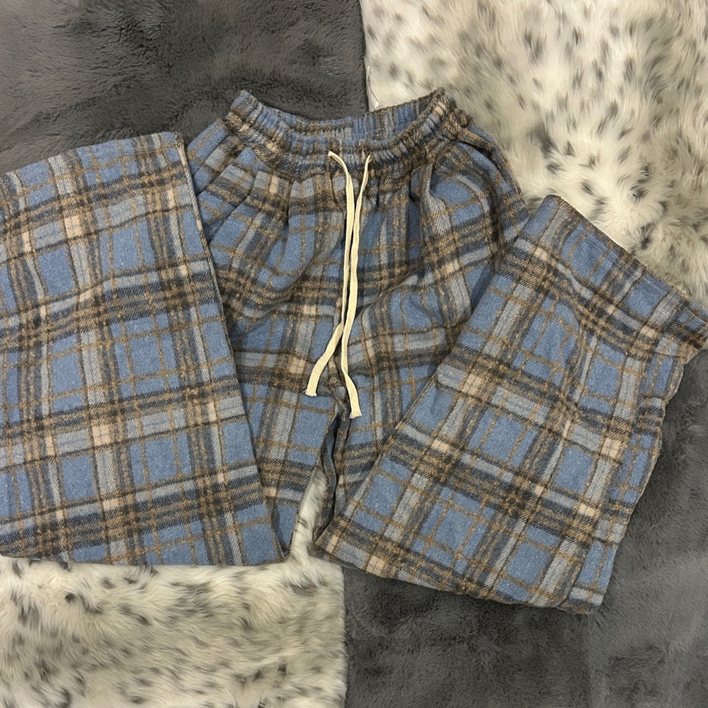 Blue Plaid Lounge Pajama Pants